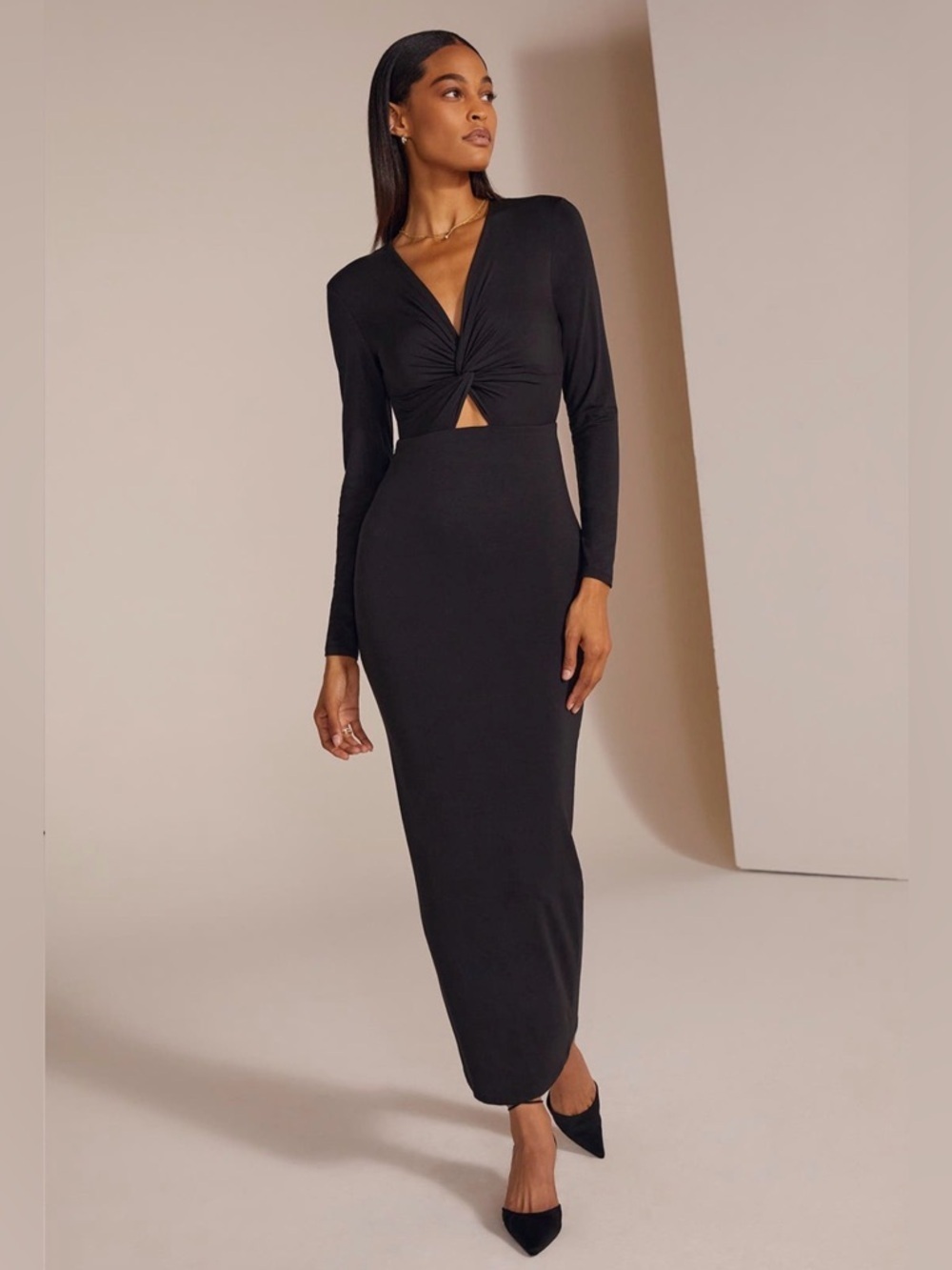 NWT Favorite Daughter The Anywhere Cutout Long Sleeve Maxi Dress Medium